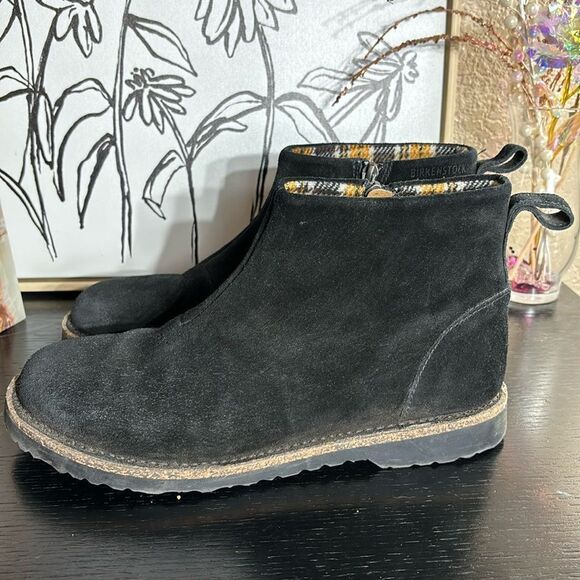 Birkenstock women’s melrose boots black suede 41L side zipper - Picture 1 of 8